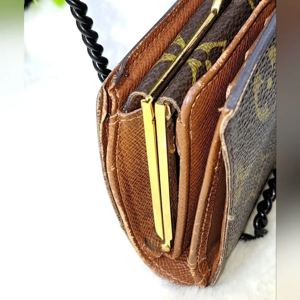 Louis Vuitton Bifold Monogram Kisslock Wallet Authentic WITH COA